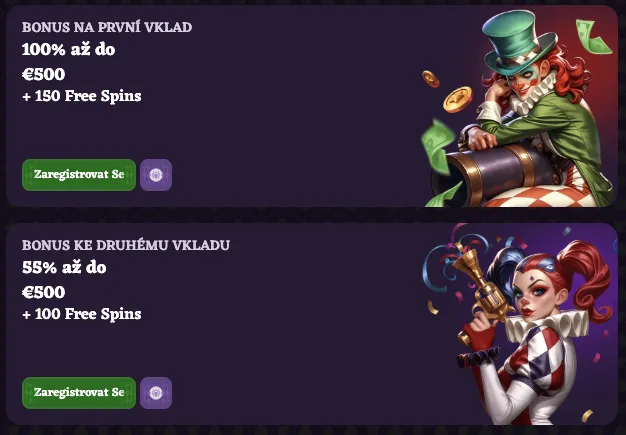 Bonusy a akce v Happyjokers kasino